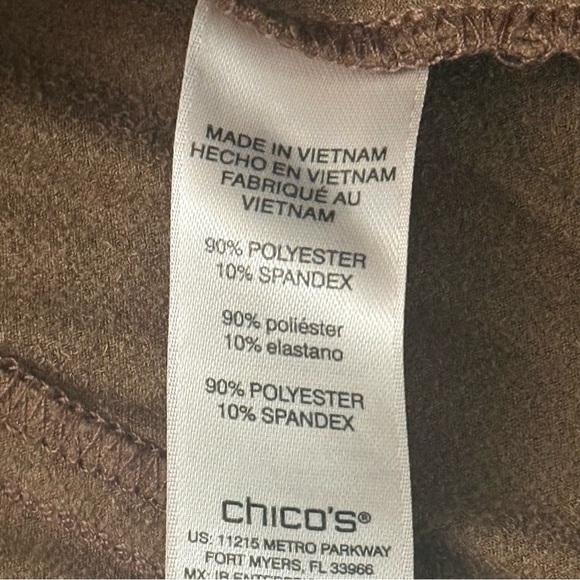 Chico's Womens Soft Brown Button Down Blouse Faux Suede Long Sleeves Top Sz 3/XL - Picture 5 of 6